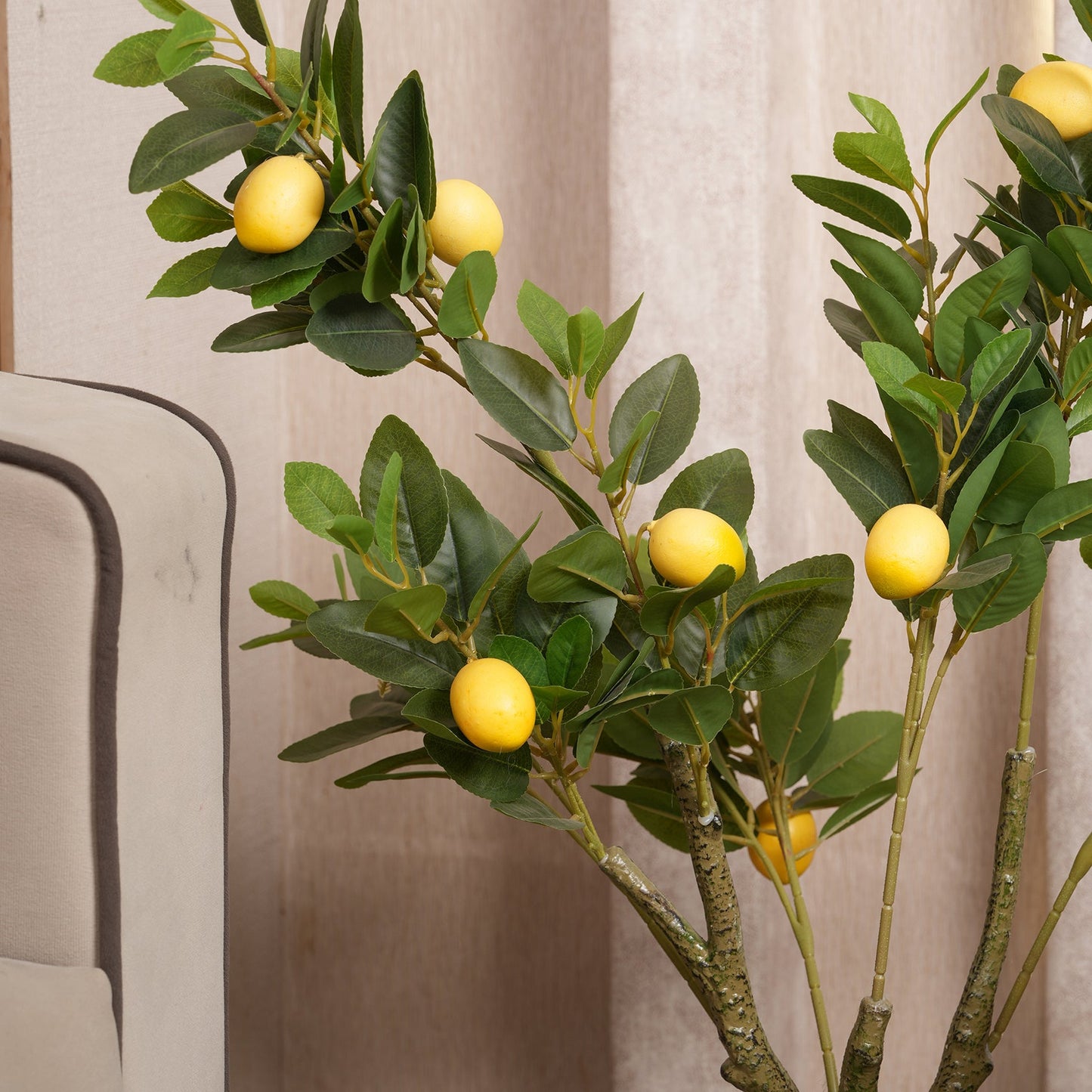 Lush Green Lemon Leaf Tree with Yellow Accents